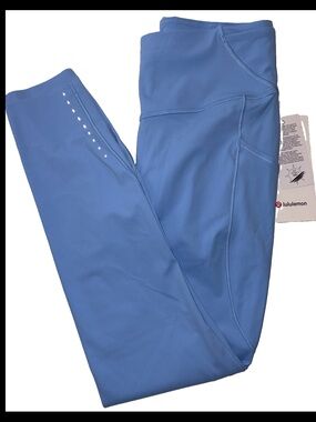 NWT*LULULEMON*SIZE 10*FAST & FREE HI RISE TIGHT 25” L W/POCKETS*SERENE BLUE $128